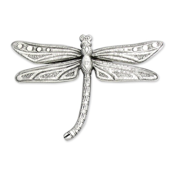 Large Pewter Dragonfly Brooch - 1973PP - Click Image to Close